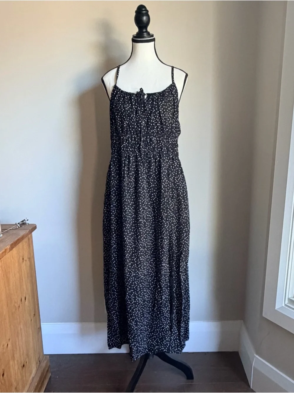 Denver Hayes Black and White Polka Dot Maxi Dress - Picture 2 of 16